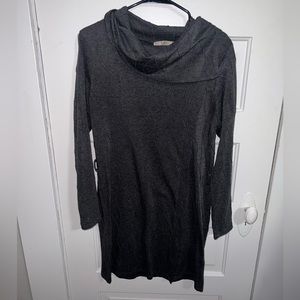 Grey Sweater dress with asymmetrical neckline size Medium